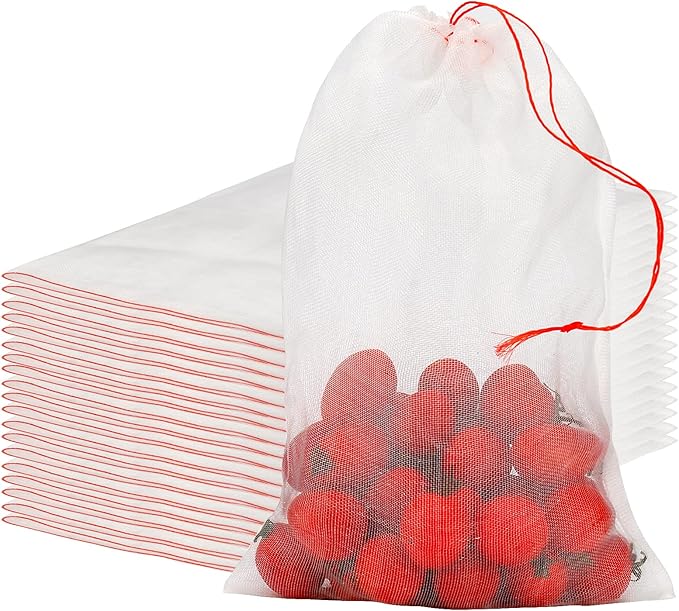 kohand 200 件装 10 x 6 英寸水果保护袋,尼龙水果网袋,可重复使用的